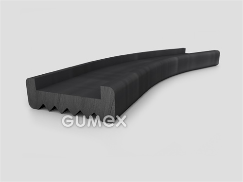 "C" Gummiprofil, 40x13/4,5/30mm, 60°ShA, EPDM, -40°C/+100°C, schwarz, 